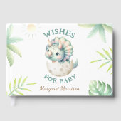Wishes For Baby Girl Cute Dinosaur Guest Book ゲストブック (正面)