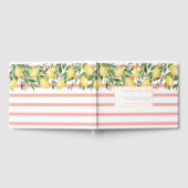 Wishes For Baby Girl, Lemons Pink Baby Shower ゲストブック (全面)