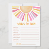 Wishes for Baby Girl Sunshine boho baby shower 招待状 (正面)