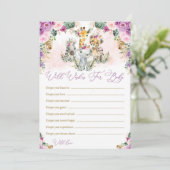 Wishes for Baby Girl Wild Safari Animalsゲームカード 招待状 (スタンド正面)