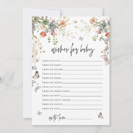 Wishes for Baby Wildflower Baby Shower 招待状