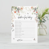 Wishes for Baby Wildflower Baby Shower 招待状 (スタンド正面)