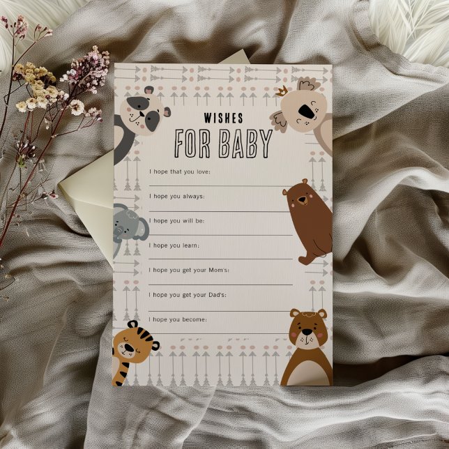 Wishes for Baby Woodland Animal Shower Keepsake (クリエイターアップロード済み)