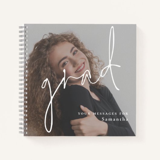 Wishes for Grad Script Photo Overlayゲストブック ノートブック (正面)