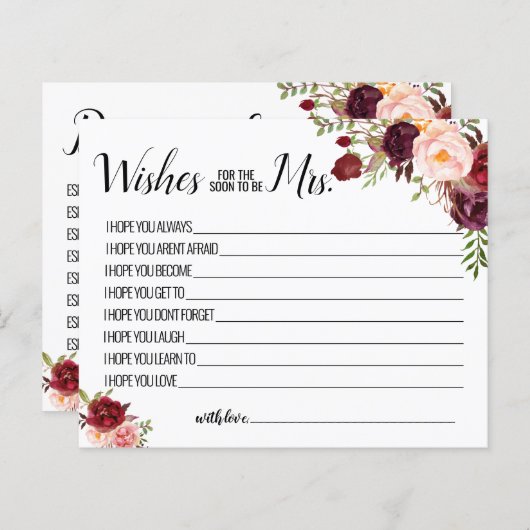 Wishes for the Soon'to Mrs Marsala card (正面/裏面)