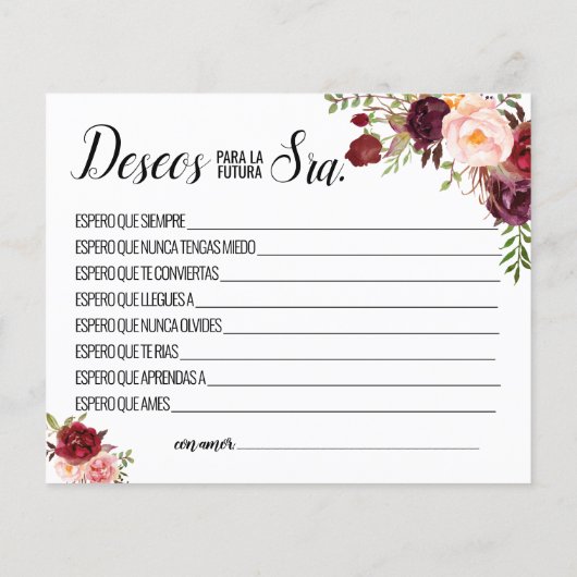 Wishes for the Soon'to Mrs Marsala card (裏面)