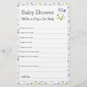 Wishes & Hopes Baby Shower Lily with Bluebird  チラシ (正面)
