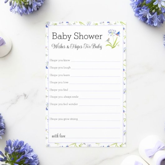 Wishes & Hopes Baby Shower Lily with Bluebird  チラシ