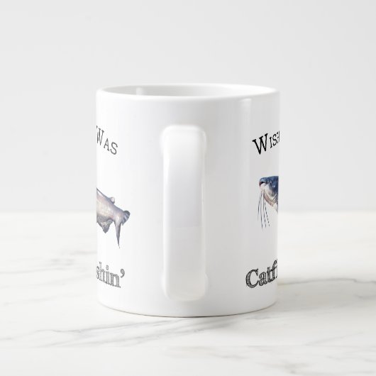 Wishin Iは魚の釣り ジャンボコーヒーマグカップ (裏面)