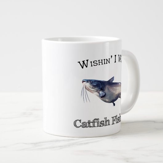 Wishin Iは魚の釣り ジャンボコーヒーマグカップ (正面右)