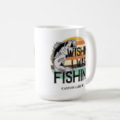 Wishin Iは魚釣り コーヒーマグカップ (正面右)
