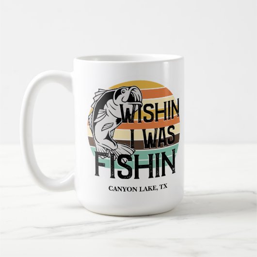 Wishin Iは魚釣り コーヒーマグカップ (左)