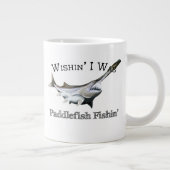 Wishin I I I As Paddlefish Fishin ジャンボコーヒーマグカップ (右)