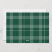 Wishing A Merry Christmas Green Plaid Photo Card シーズンカード (裏面)