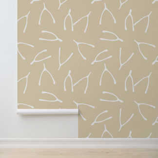 Wishing Bone Beige White Good Luck Symbol 壁紙
