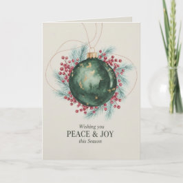 Wishing Peace & Joy Corporate Happy Holidays Card シーズンカード