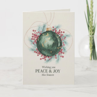 Wishing Peace & Joy Corporate Happy Holidays Card シーズンカード