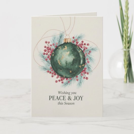 Wishing Peace & Joy Corporate Happy Holidays Card シーズンカード (正面)