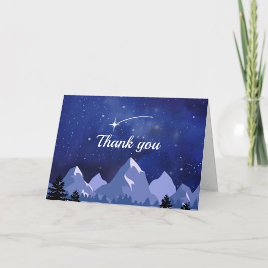 Wishing Star Night Sky サンキューカード (正面)