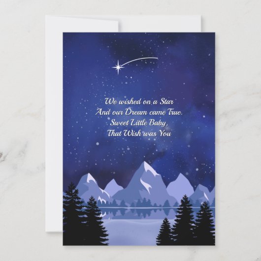 Wishing Star Night Sky Baby Shower Invitation (正面)