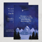 Wishing Star Night Sky Baby Shower Invitation (正面/裏面)