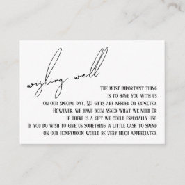 Wishing Wellスリムモダンな手書き白 エンクロージャーカード