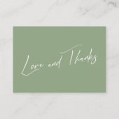 Wishing Well手書モダンきセージ緑 エンクロージャーカード (裏面)