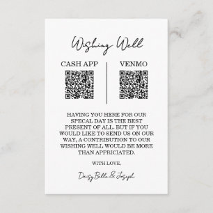 Wishing Well結婚のQRコード格納装置カード エンクロージャーカード