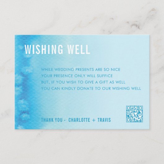 WISHING WELL CARD :: グラデーション水色ブルー エンクロージャーカード (正面)