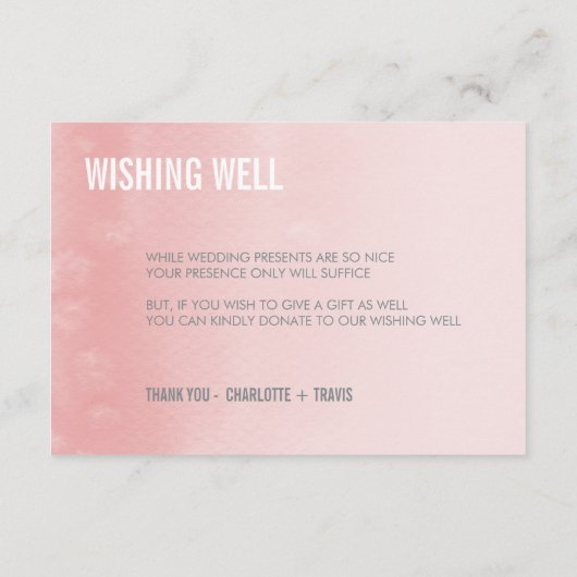 WISHING WELL CARD ::水グラデーション色サンゴ エンクロージャーカード (裏面)