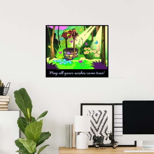 Wishing Well Customizable Message Wishes 来 True ポスター (ホームオフィス)
