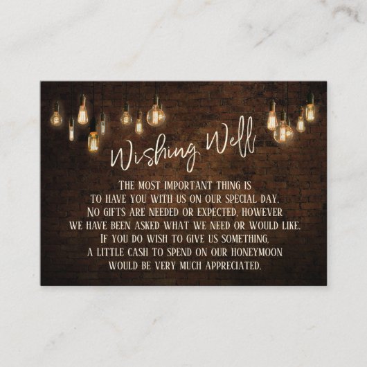 Wishing Well Dark Bricks & Warm Edison Lights エンクロージャーカード (正面)
