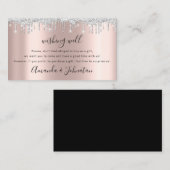 Wishing Well For 結婚's Giftアイディアバラは灰色に乾く 名刺 (正面/裏面)