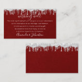 Wishing Well For Wedding Invitation Red Wine 名刺 (正面/裏面)