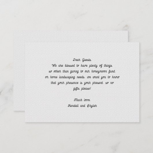 Wishing Well Message 結婚のエンクロージャカード ノートカード (正面/裏面)