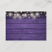 Wishing Well Purple Wood String Lights 結婚's エンクロージャーカード (裏面)