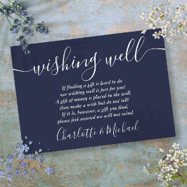 Wishing Well Signature Script Navy 結婚 Blue's エンクロージャーカード