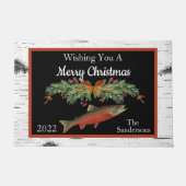 Wishing Youクリスマス・マス・魚釣り ドアマット (正面)