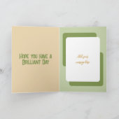 Wishing youハッピーバースデー写真の緑の金ゴールド カード (内部)