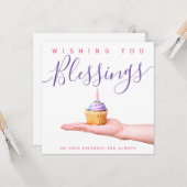 Wishing You恵み信仰に基づく誕生日 カード (正面/裏面インサイチュ)