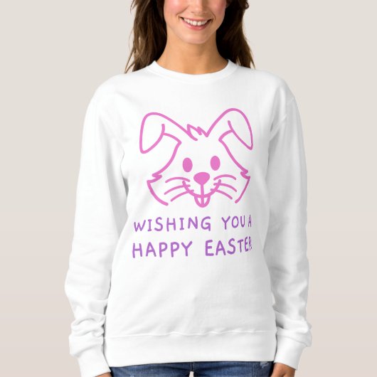 Wishing You AハッピーイースターBunny Sweatshirt スウェットシャツ (正面)