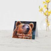 WIshing You a Beary Happy Birthday Bear Photo カード (黄色い花)
