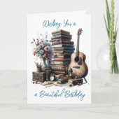 Wishing You A Beautiful誕生日 | 書籍と音楽 カード (正面)