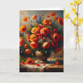 Wishing you a beautiful誕生日 | Red Poppies カード (黄色い花)