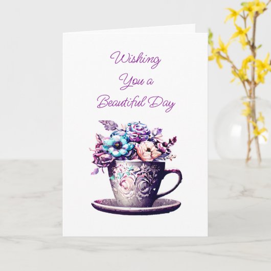 Wishing you a beautiful Day カード (黄色い花)