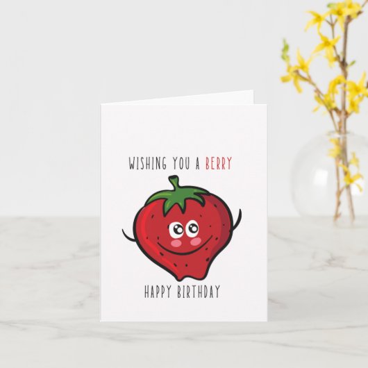 Wishing You A Berry Puns誕生日 カード (黄色い花)