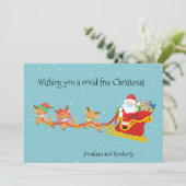 Wishing you a Covid Free Christmas Santa Sled シーズンカード (スタンド正面)
