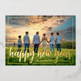 Wishing You A Happy New Year Photo 箔シーズンカード