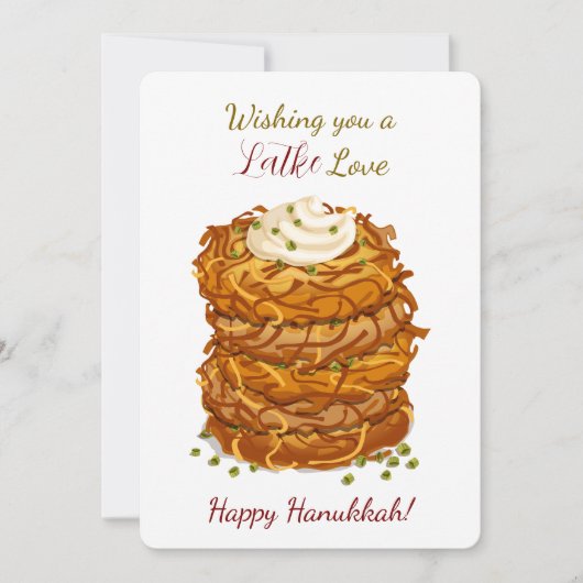 Wishing You a Latke Love Funny Hanukkah Greeting シーズンカード (正面)