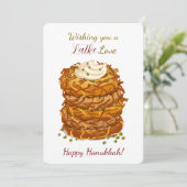 Wishing You a Latke Love Funny Hanukkah Greeting シーズンカード (スタンド正面)